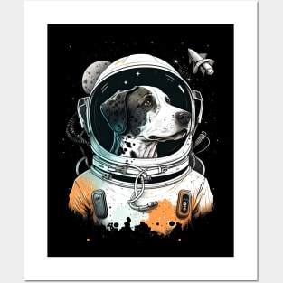 Pointer dog astronaut Posters and Art